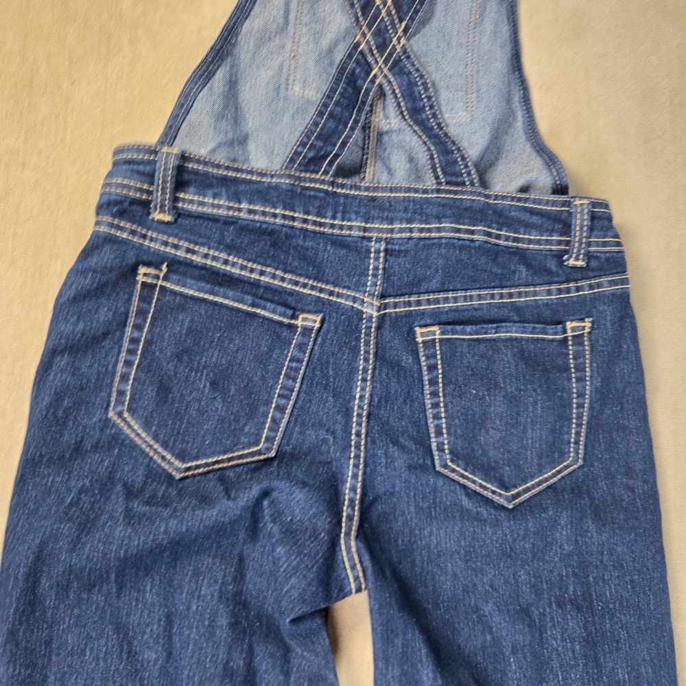 Jordache Girls Overalls Bedazzled Bling Stars Studs Medium Wash Large 10/12 - Picture 10 of 10